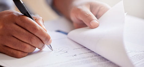 hand signature signing document